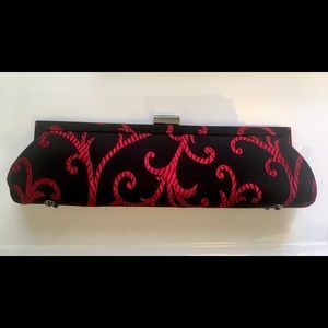 Black and red evening clutch or shoulder bag
